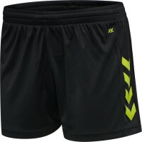 hummel Hmlcore Xk Poly Shorts Damen - black/lime popsicle