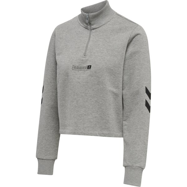 hummel Hmllgc Nikka Cropped Halfzip - Damen - grey melange